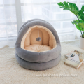 plush cat bed grey pet bed plush ball